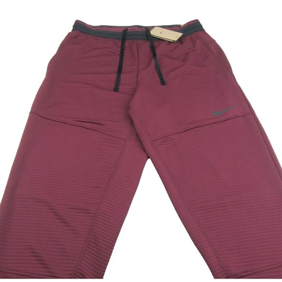 Nike Other - Nike Pro Dri-FIT Fleece Fitness Pants Men's Size Medium Maroon Black NEW